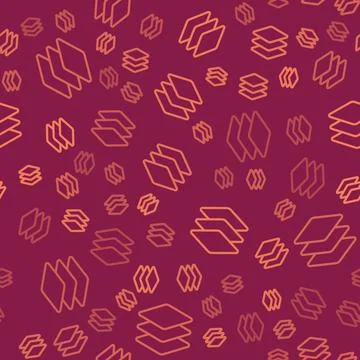 Brown line Layers icon isolated seamless pattern on red background. Vector Stockillustratie
