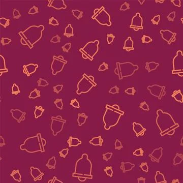 Brown line Motion sensor icon isolated seamless pattern on red background 스톡 일러스트