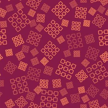 Brown line NFT blockchain technology icon isolated seamless pattern on red 스톡 일러스트