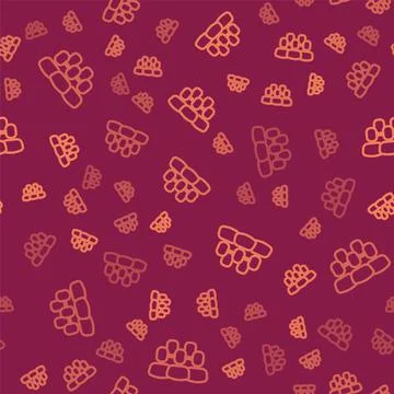 Brown line Project team base icon isolated seamless pattern on red background 스톡 일러스트