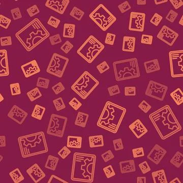 Brown line Software, web development, programming concept icon isolated seamless 库存插图