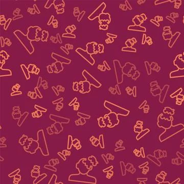 Brown line Solution to the problem in psychology icon isolated seamless pattern Illustrazione stock