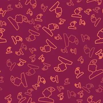 Brown line Solution to the problem in psychology icon isolated seamless patte 스톡 일러스트