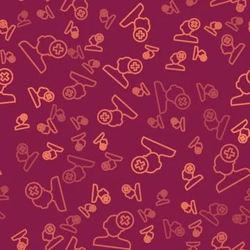 Brown line Solution to the problem in psychology icon isolated seamless pattern Illustrazione stock