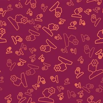 Brown line Solution to the problem in psychology icon isolated seamless pattern 스톡 일러스트