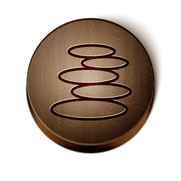 Brown line Stack hot stones icon isolated on white background. Spa salon Illustrazione stock