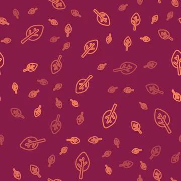 Brown line Tree icon isolated seamless pattern on red background. Forest symbol Stock Illustration