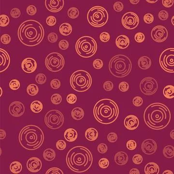 Brown line Vinyl disk icon isolated seamless pattern on red background. Vector イラスト素材
