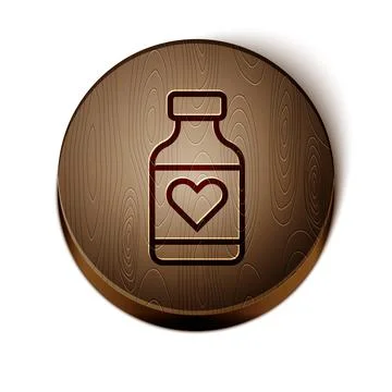 Brown line Vitamin complex of pill capsule icon isolated on white background Stock Illustration