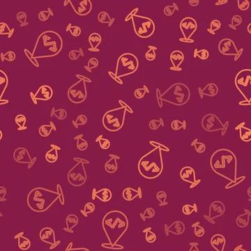 Brown line Web design and front end development icon isolated seamless pattern Stock Illustration