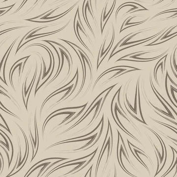 Brown lines on beige background seamless vector pattern. Flow or flow. Abstract Stock Illustration