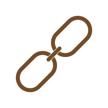 Brown link flat vector icon isolated on white background Stock Illustration