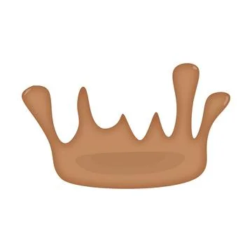 Brown Liquid Crown Splashes Abstract Design Simple Illustration Stock Illustration