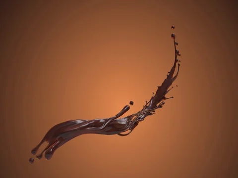 Brown liquid macro splash 3d Stock Footage 78812824