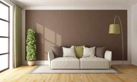 Brown living room Stock Illustration