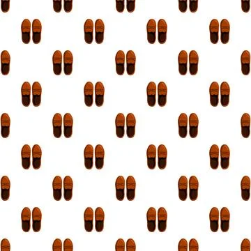 Brown loafers shoes seamless pattern on white background 스톡 일러스트