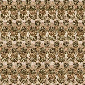 Brown madala lace seamless vector vintage pattern Stock Illustration
