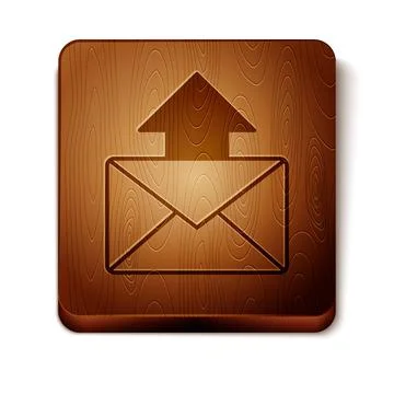 Brown Mail and e-mail icon isolated on white background. Envelope symbol e-mail Stock Illustration