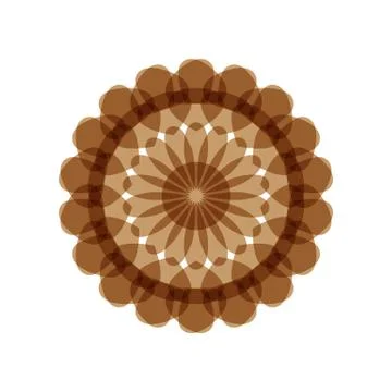 BROWN MANDALA GEOMETRIC (3) Stock Illustration