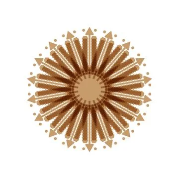 BROWN MANDALA GEOMETRIC (7) Stock Illustration