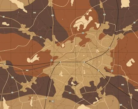 Brown map Stock Illustration