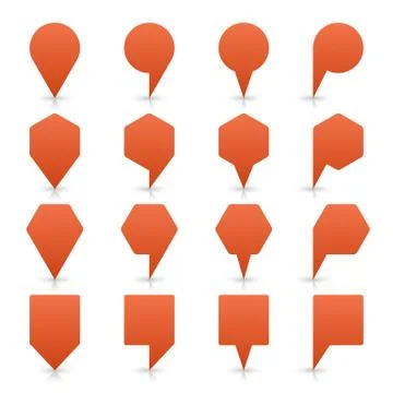 Brown map pin sign flat location icon web button Stock-Illustration