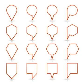 Brown map pin sign flat location icon web button Illustrazione stock