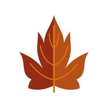 Brown maple leaf symbol for autumn season Stock Illustration