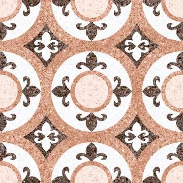 Brown marble geometric pattern shape floor and wall mosaic decor tile. Stock Photos