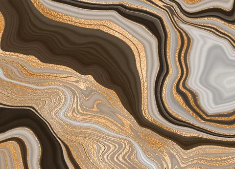 Brown marble with gold, vector background. Luxury template design for wedding Stock Illustration