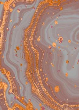 Brown marble with gold, vector background. Shiny streaks and spots. Luxury Stock Illustration