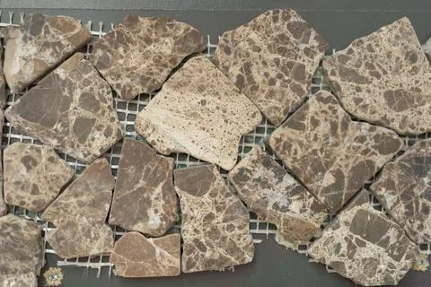 Brown marble tile texture Stockfoto's