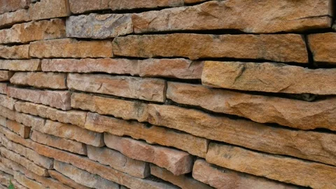 Brown Matte Decorative Wall Stone. Stock Footage 317377122