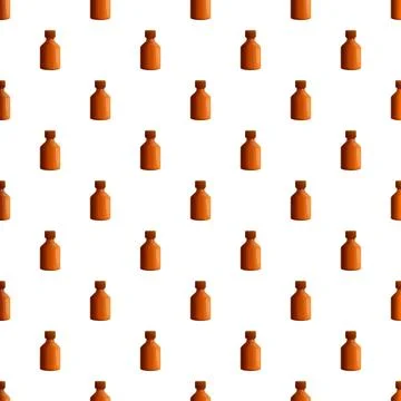Brown medicine bottles repeating pattern seamless background Illustrazione stock
