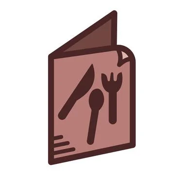 Brown menu book vector icon Stock Illustration
