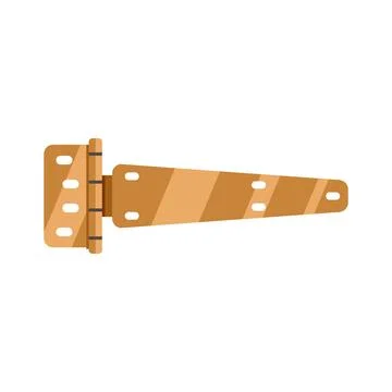 Brown metal gate tee hinge hardware vector icon Illustrazione stock