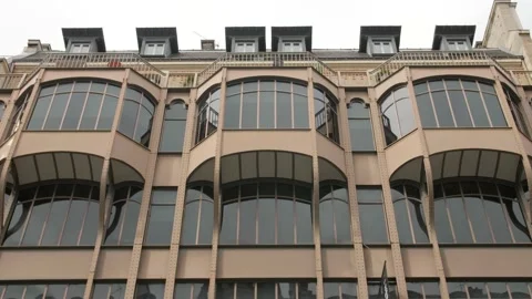 Brown Metallic Iron Facade Of An Activity Building In Rue Reaumur In Stock Footage 157247608