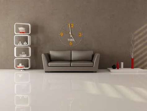 Brown minimal lounge Stock Illustration