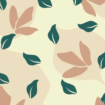 Brown minimal modern abstract leaf pattern background Stock Illustration