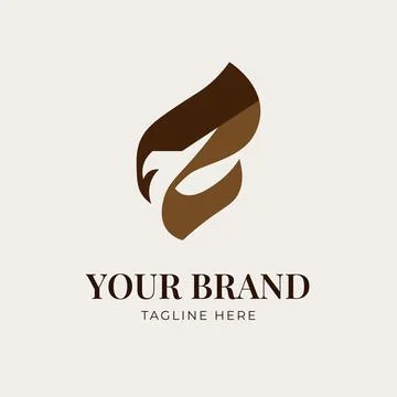 Brown minimalist logo featuring a subtle letter z concept. Stock Illustration