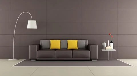 Brown modern lounge Stock Illustration