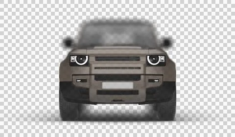 Brown Modern SUV Full Front View 3D Render on Transparent Background Stock Illustration