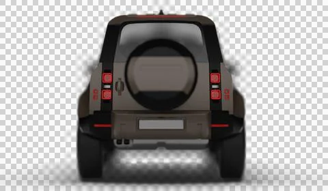 Brown Modern SUV Rear View 3D Render on Transparent Background Stock Illustration