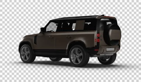 Brown Modern SUV Slight Left Rear View 3D Render on Transparent Background Stock Illustration