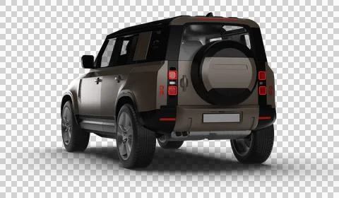 Brown Modern SUV Slight Left Rear View 3D Render on Transparent Background Stock Illustration