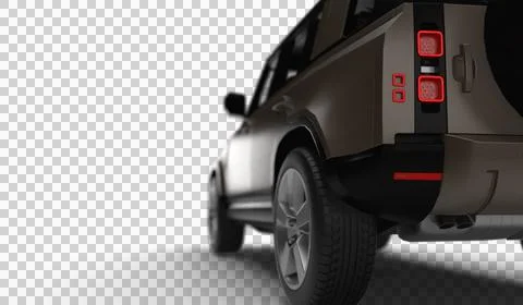 Brown Modern SUV Slight Left Rear View 3D Render on Transparent Background Stock Illustration