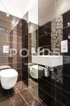 Brown modern toilet Stock Photos
