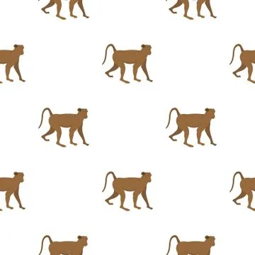 Brown monkey pattern seamless Illustrazione stock