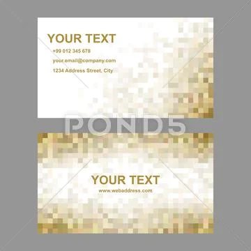 Brown Mosaic Business Card Template Design