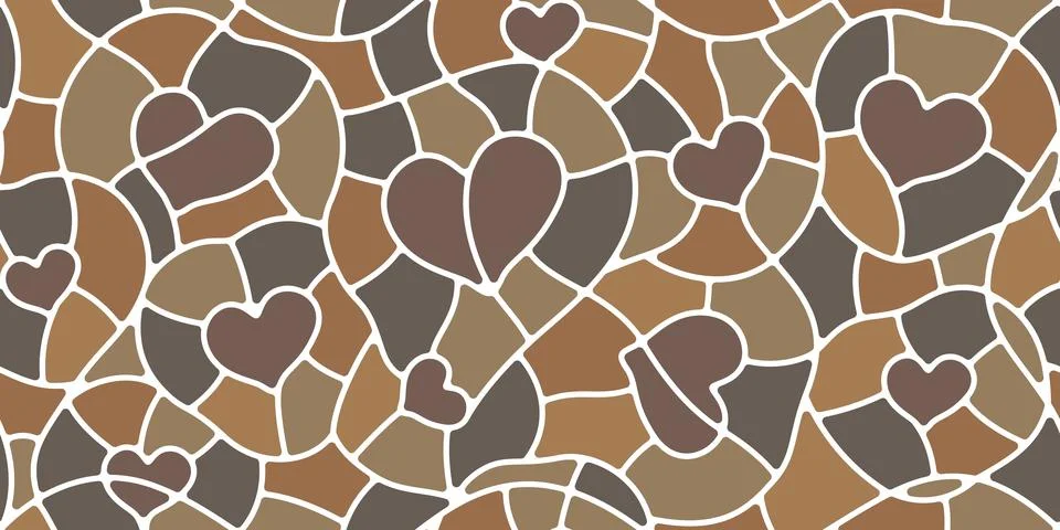 Brown mosaic stone splinter tile pattern, floor Stock Illustration